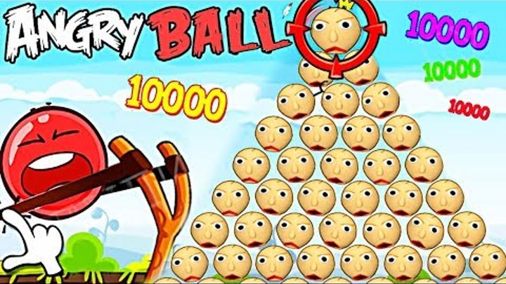 1000 БАЛДИ НАПАЛИ НА КРАСНЫЙ ШАРИК !!! В Энгри Бердз Red Ball 4 Angry Birds Мультик про шар BALDI'S