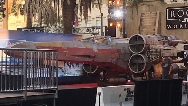 X Wing fighter on Hollywood Blvd Star Wars Rogue One Premier X Wing fighter on Hollywood Blvd Star Wars Rogue One Premier