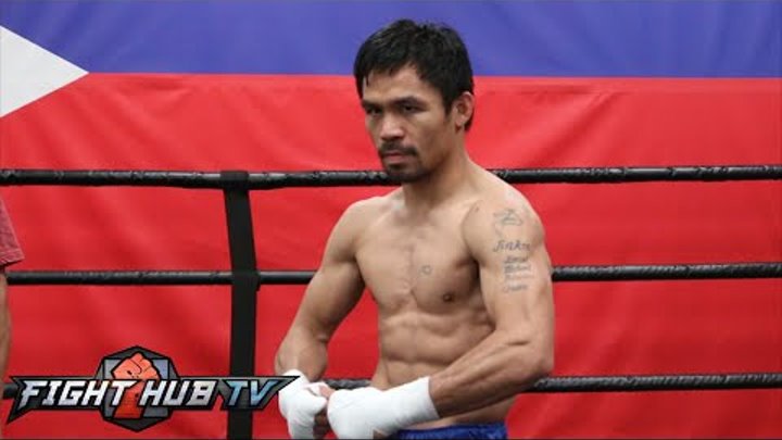 Manny Pacquiao CRAZY Speed in Final Workout Full Video- Closes Camp for Mayweather vs. Pacquiao