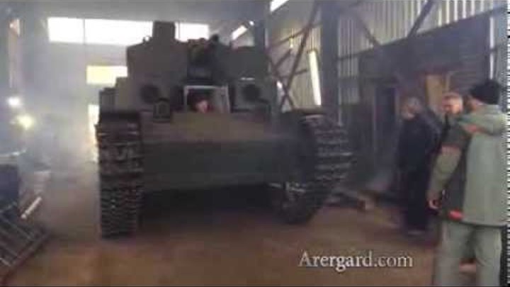 Испытание танка Т-28 в реставрационной мастерской Арьергард / Test T-28 tank in the workshop