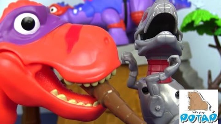 Мультик про Динозавров TMNT Черепашки Ниндзя. БИТВА ДИНОЗАВРОВ! Robo Raptor with Triceraton Мультики Мультик про Динозавров TMNT Черепашки Ниндзя. БИТВА ДИНОЗАВРОВ! Robo Raptor with Triceraton Мультики