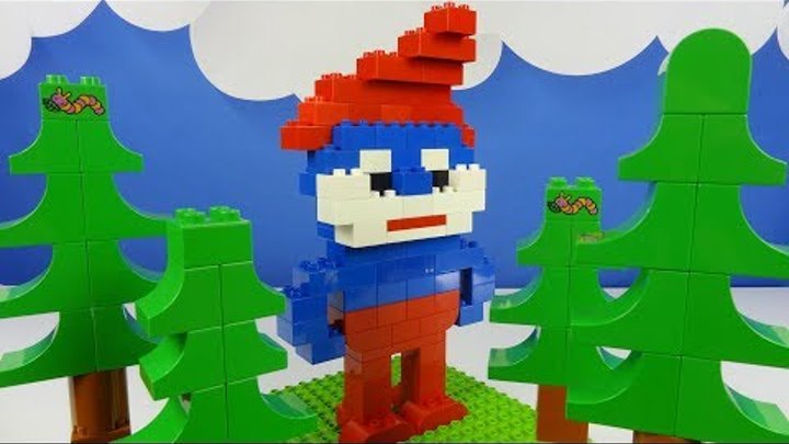 Строим из Lego Duplo, Lego Duplo the figure of a Papa Smurf - Лего Дупло гном папа Смурф