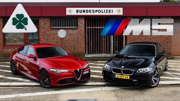 BMW M5 F10 vs Alfa Romeo Giulia Quadrifoglio AUTOBAHN Drive & Accelerations BMW M5 F10 vs Alfa Romeo Giulia Quadrifoglio AUTOBAHN Drive & Accelerations
