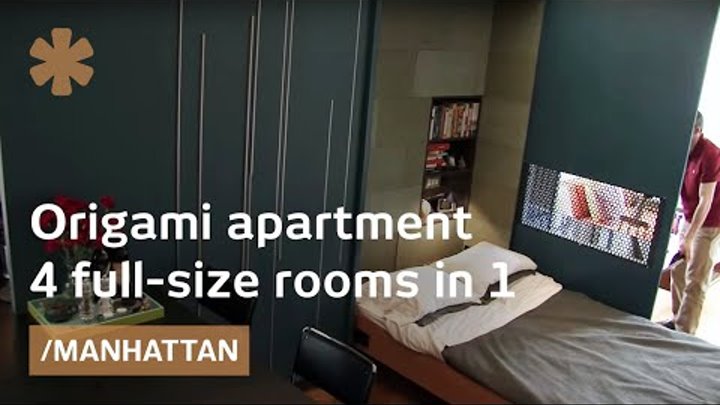 Tiny Origami apartment in Manhattan unfolds into 4 rooms