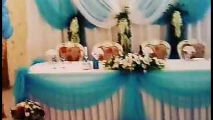 бирюзовая свадьба, тиффани в ресторане"милан" 27 мая 2016 года тканями и воздушными шарами