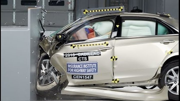 IIHS - 2016 Cadillac CTS - small overlap crash test / MARGINAL EVALUATION IIHS - 2016 Cadillac CTS - small overlap crash test / MARGINAL EVALUATION