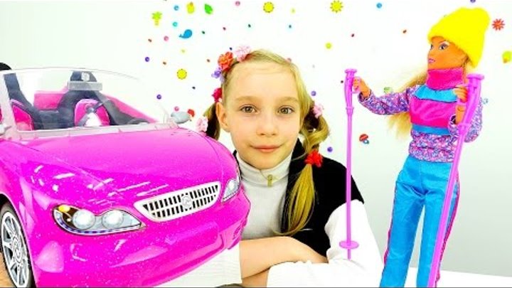Игры для девочек одевалки с БАРБИ. Смотреть Куклы спорт видео: Barbie катается на лыжах!