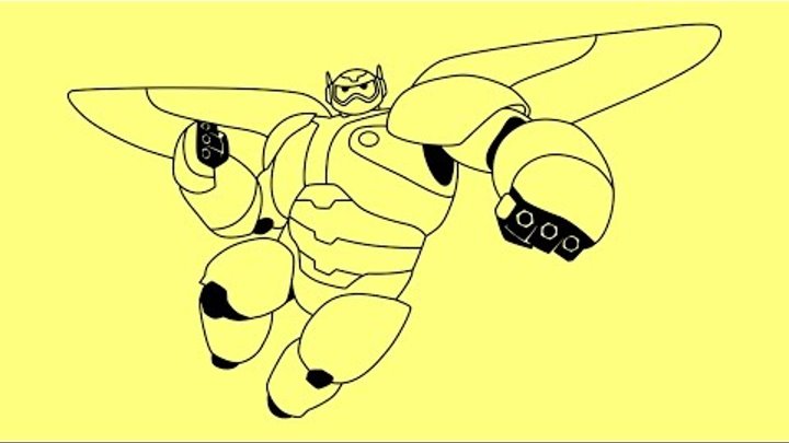 How to draw Baymax from BIG HERO 6 - Как нарисовать Бэймакса Город Героев