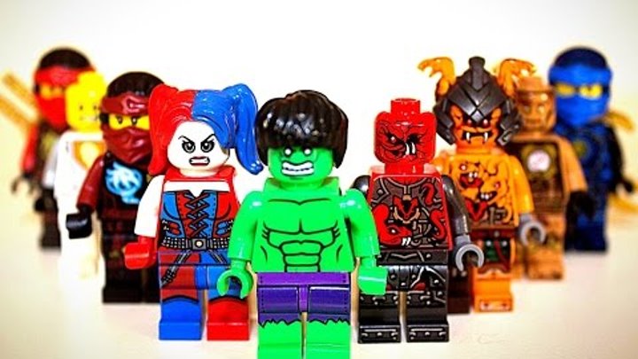 Супергерои ХАЛК и банда Лего Ниндзяго МАШИНКИ Lego Ninjago для супергероев и Халка