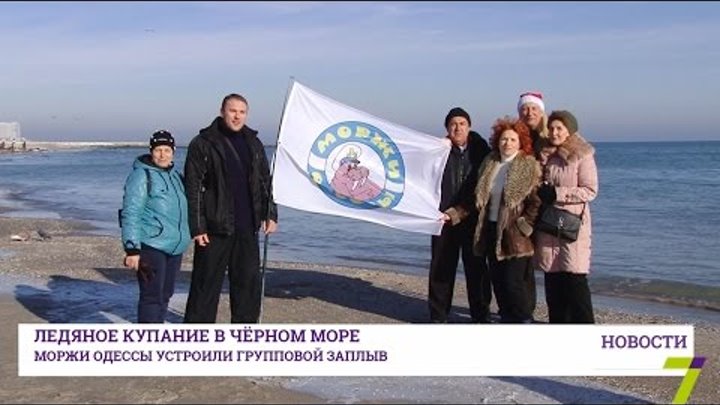 Ледяное купание в Черном море: моржи Одессы устроили заплыв