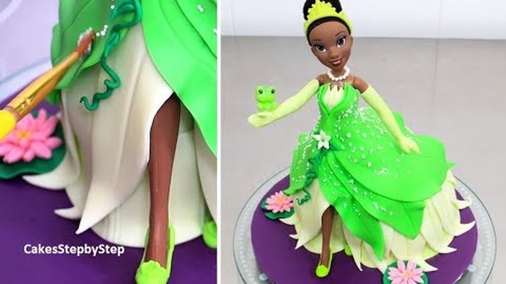 How To Make a Disney TIANA Princess Doll Cake by Cakes StepbyStep