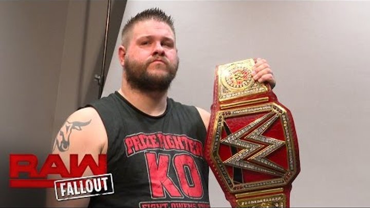 Kevin Owens gets photographed with his new WWE Universal Championship: Raw Fallout, Aug. 29, 2016