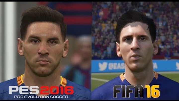PES 16 vs FIFA 16: Player Faces FC Barcelona (FIFA 16 and PES 2016 Comparison)