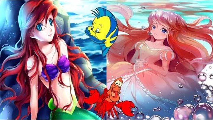 Принцесса Диснея Ариэль в стиле аниме. Princess Disney Ariel in the style of anime