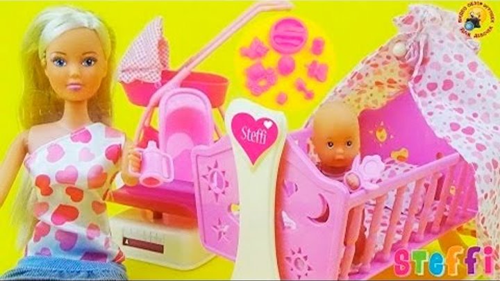 Распаковка куклы Штеффи с младенцем | Обзор новых игрушек | Распаковка новых игрушек Штеффи