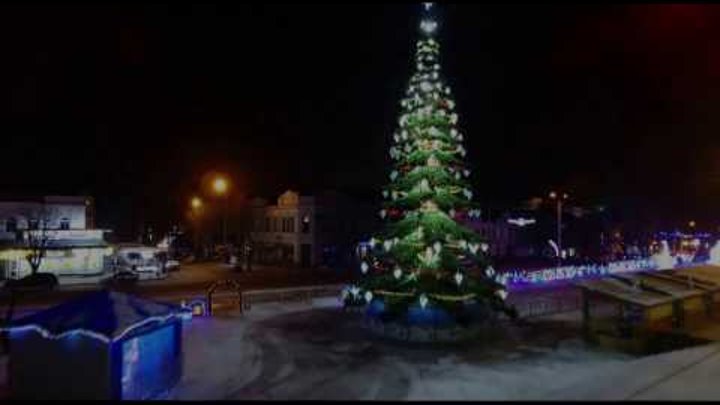 Новогодняя Ёлка в Симферополе с высоты. Crimea Christmas tree.