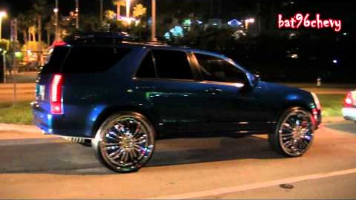 Candy Blue Cadillac SRX on 28" Da Bomb Floaters & SRX on Bentchi 28's - 1080p HD