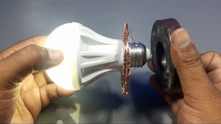 free energy generator for light bulb using copper wire and magnet | science projects