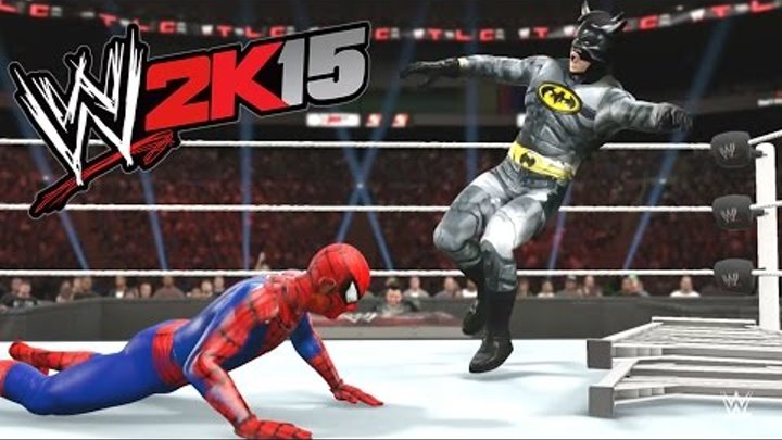 WWE 2K15 - BATMAN VS Spider Man - TLC MATCH WWE 2K15 - BATMAN VS Spider Man - TLC MATCH