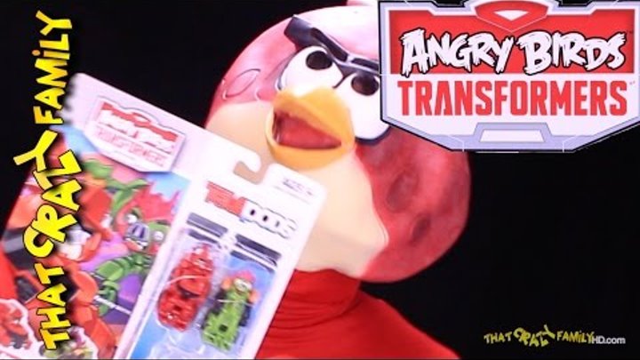 Angry Birds Transformers Sentinel Prime Bird vs Deceptihog Bludgeon!! | ThatCrazyFamily