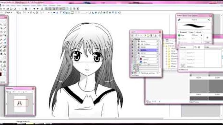 TUTORIAL: manga studio ex 4.0 - how to draw a manga girl