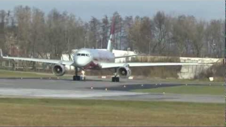 TU-204 Red Wings takes off at Pardubice airport before a crash at Moscow-Vnukovo.
