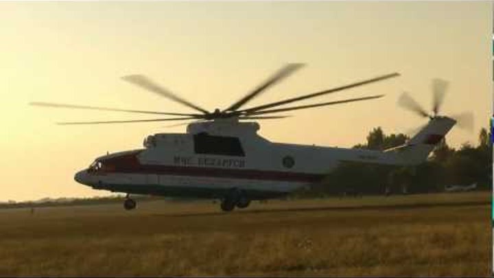 Mil Mi-26T Halo engine startup, takeoff from Budaörs Airfield (World's largest helicopter!)