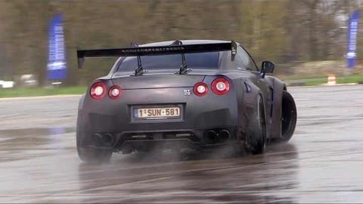 Liberty Walk Nissan GTR R35 w/ Armytrix Exhaust - Trying to DRIFT!