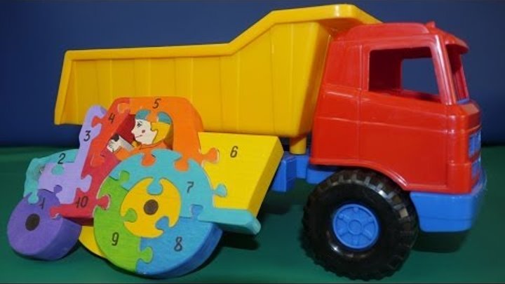 развивающее видео про машинки: грузовичок и трактор - цифры для детей
