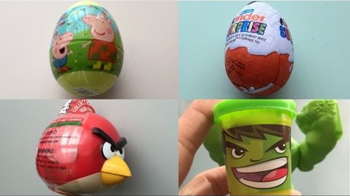 Surprise eggs peppa pig kinder sorpresa angry birds play doh marvel hulk kinder joy 킨더 서프라이즈 에그 에그몽 Surprise eggs peppa pig kinder sorpresa angry birds play doh marvel hulk kinder joy 킨더 서프라이즈 에그 에그몽