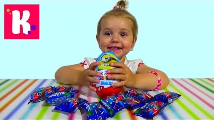 Киндер Макси Миньйоны и пакетики сюрприз с игрушкой Стикизы Kinder Maxi Minions unboxing surprise