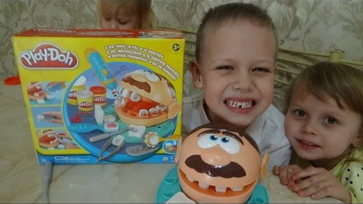 Пластилин ПЛЕЙ ДО Ваня лечит зубы МИСТЕРУ ЗУБАСТИКУ Play-Doh