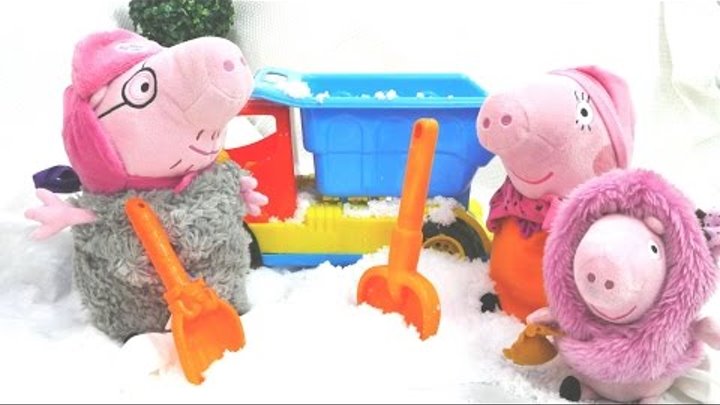 Свинка Пеппа онлайн и игрушки из мультфильмов. Игры с игрушками, как Джорджа закопали в снегу!