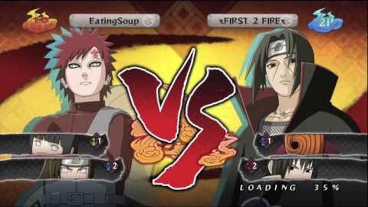 Naruto: Shippuden Ultimate Ninja Storm 2 - Online Battle Challenge - EatingSoup vs xFIRST 2 FIREx