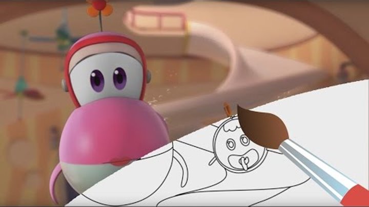 Мультик - раскраска - Марин и его друзья - Торт - развивающее видео для детей