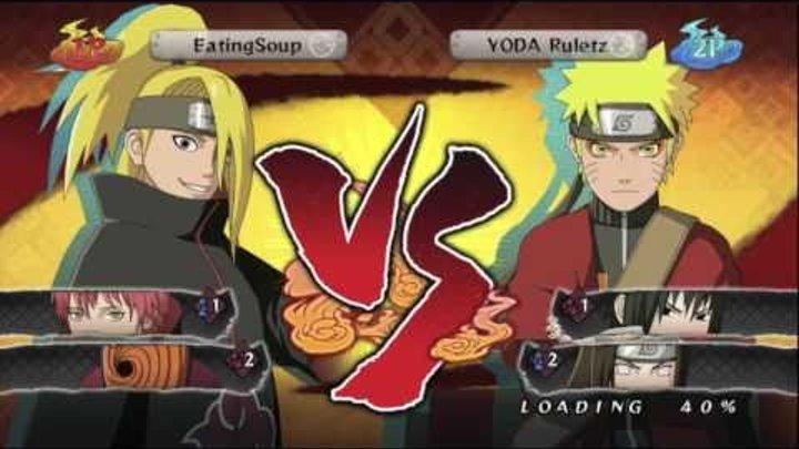 Naruto: Shippuden Ultimate Ninja Storm 2 - Online Battle Challenge - EatingSoup vs YODA Ruletz