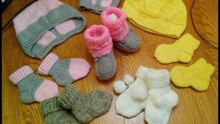 МК вяжем спицами носочки для малышей от 0 до 1 года