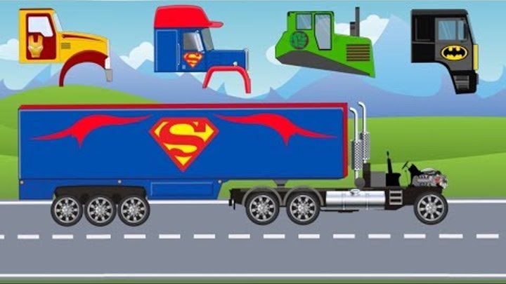 Xe đường phố | Xe tải cabin và đầu sai | Học xây dựng xe | Mega Kids Video