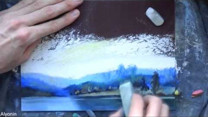 SPEED PAINTING Landscape Art Как нарисовать пейзаж пастелью 17