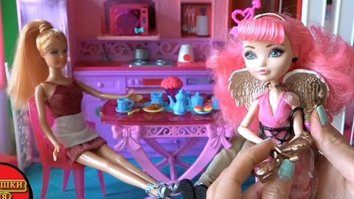 Видео с куклами Барби, серия 405, Купидон Евер Афтер Хай, все перепутала и влюбила Кена в Руту