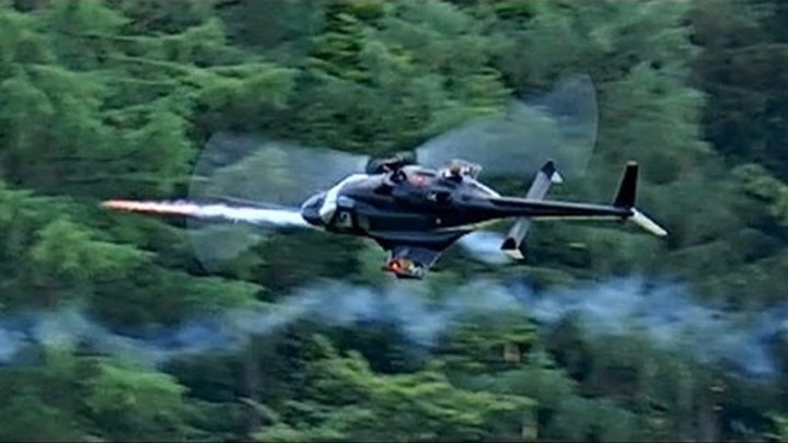 GIGANTIC RC AIRWOLF IN FIGHT WITH ROCKETS BELL-222 SCALE MODEL ELECTRIC FIGHT HELICOPTER FLIGHT SHOW