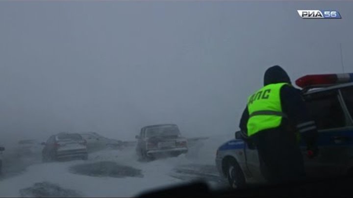 Снежная метель. Трасса Оренбург-Бузулук смотреть онлайн Снежная метель. Трасса Оренбург-Бузулук