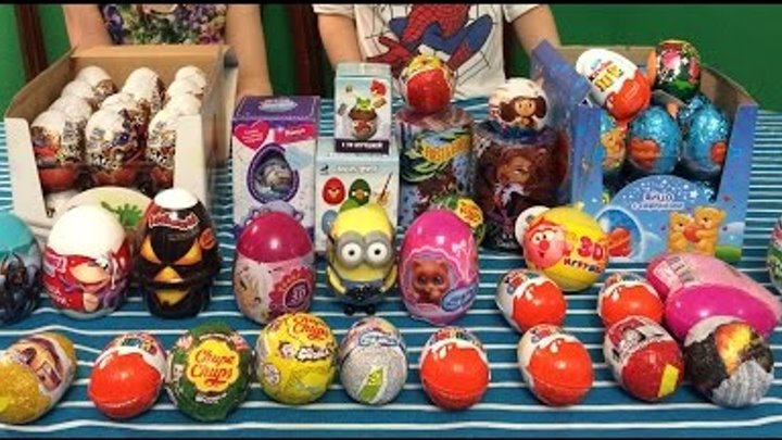 33 different SURPRISE Eggs from Russia Minion, Angry birds, kung fu panda, monster high etc