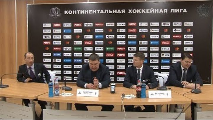 Пресс-конференция после четвертого матча серии «Салават Юлаев» vs «Трактор» Пресс-конференция после четвертого матча серии «Салават Юлаев» vs «Трактор»