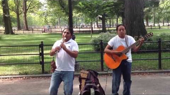 Уличные музыканты - инки из Эквадора.Нью-Йорк.Street music - incas from Ecuador.NYC