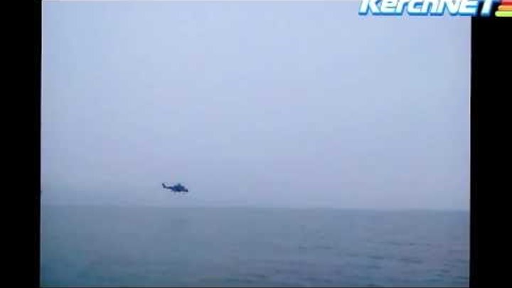 Russian helicopters flying over the Kerch Strait (3/3/14)