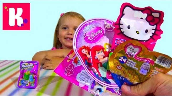 Хелоу Китти сюрприз Чи Чи Лав игрушки Принцессы Диснея распаковка Hello Kitty MLP surprises unboxing