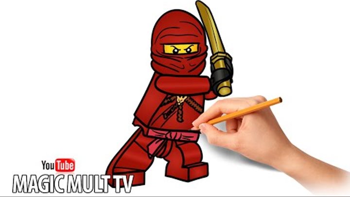 Как нарисовать Кая красного ниндзя - LEGO NINJAGO