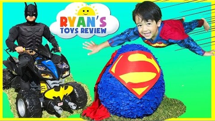 GIANT EGG SURPRISE OPENING SUPERMAN Imaginext SuperHeroes Toys Batman vs Superman Power Wheels