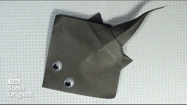 Оригами рыба #скат. Инструкция как сделать рыбу скат из бумаги